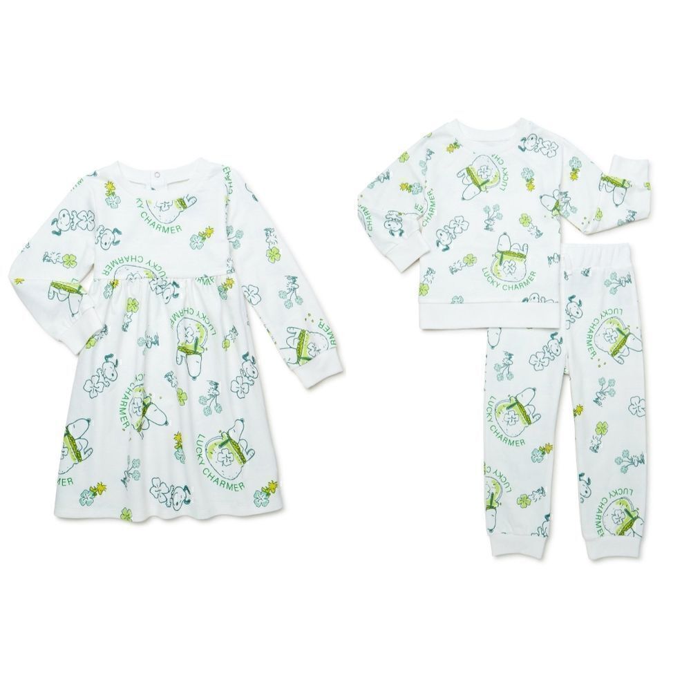 Family Look Twins Patrick's Day Lucky Snoopy Bundle Size 4T
